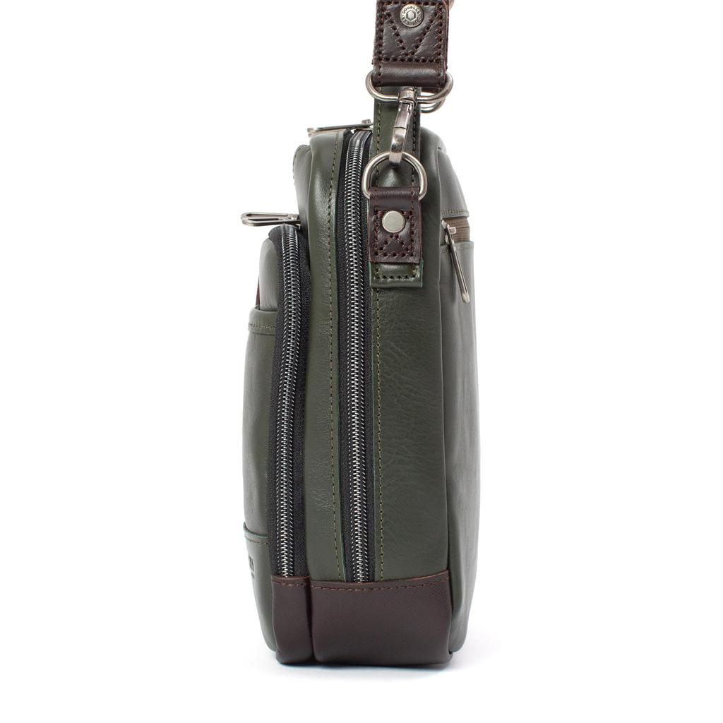 Doubles Men's Genuine Leather Shoulder Bag, A5 Capacity, BKS-7040 (Green)