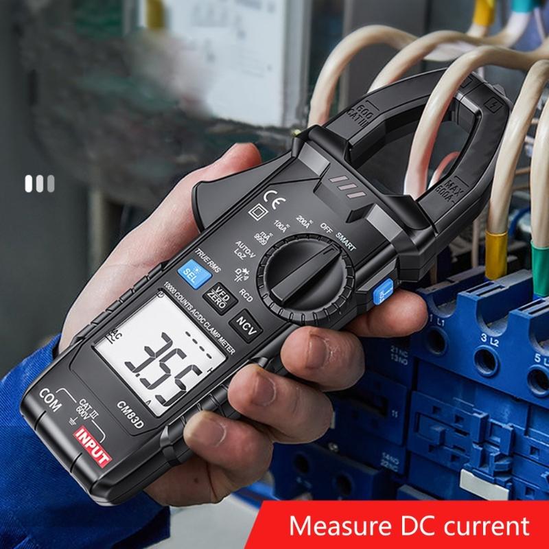 Portable Clamp Meter 200A True RMS AC/for DC Current Voltage VFD Meter 10000 Counts Resistance Capacitance Diode Meter