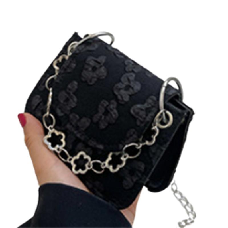 Stilvolle Vintage Mini-Tasche mit Kettenriemen Schicke PU-Leder Umhängetasche für Damen