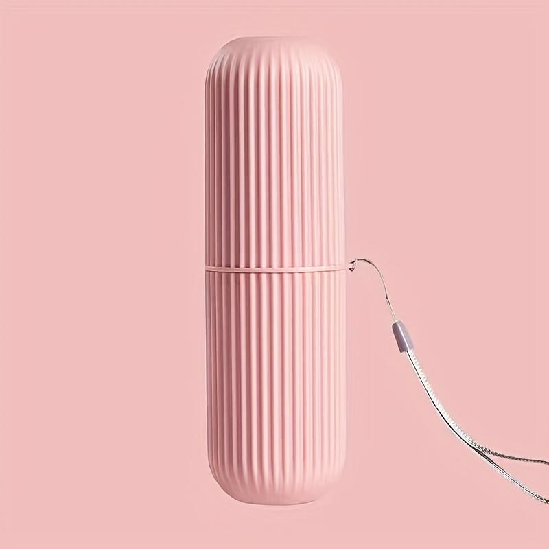 

1 Portable Travel Toothbrush Case, Essential Toothbrush Cup Organizer for Travel Grooming, Dental Appliance Storage Box розовый