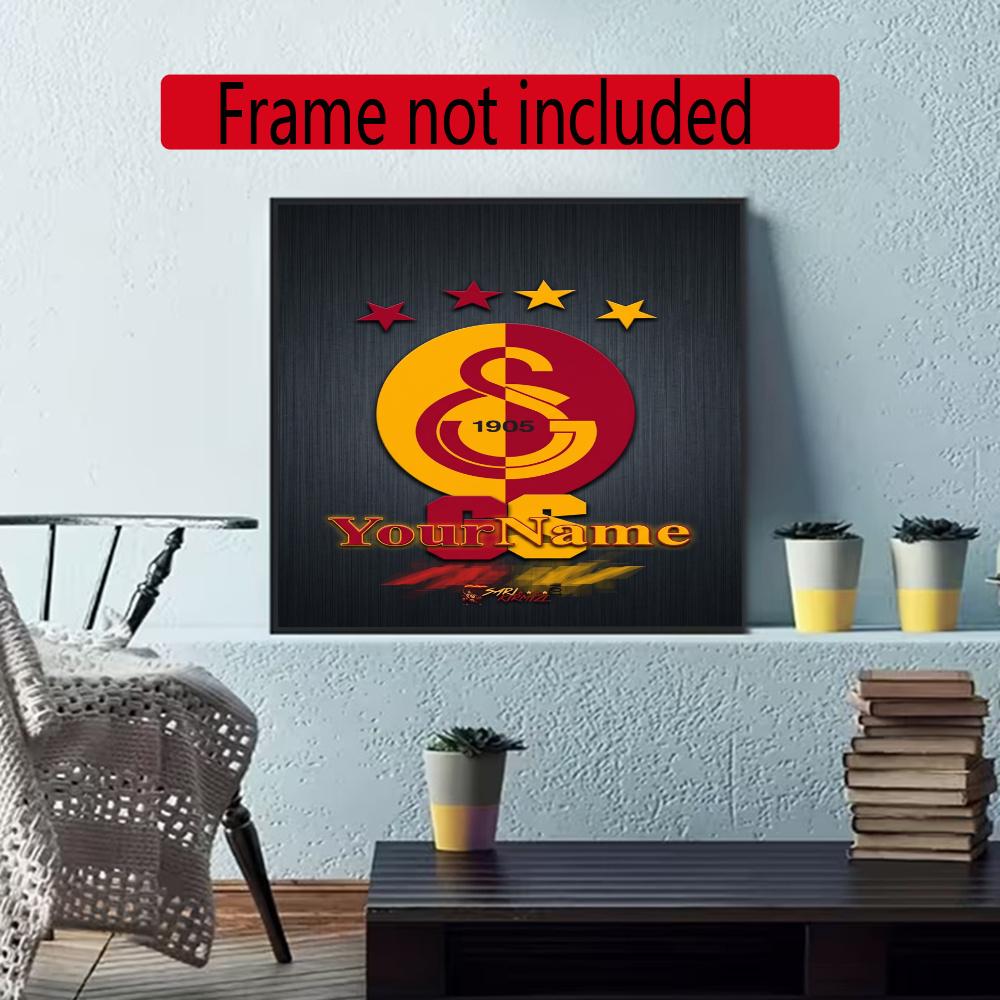 Galatasaray Customize Your Name Diamond Painting Round Diamond Rhinestones Mosaic Diamond Embroidery Wall Paintings Rhinestones Gift Frameless