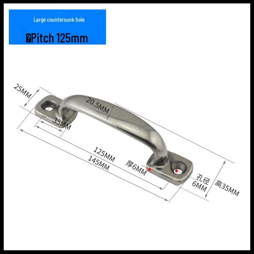 304 Stainless Steel Heavy-Duty Bow-Shaped Surface-Mounted Door Handle