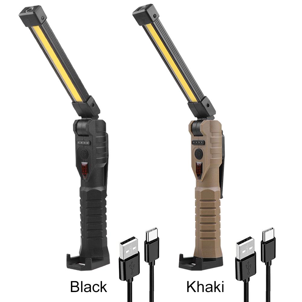 400 Lumen COB XPE LED Arbeitsleuchte Typ-C USB Wiederaufladbare Inspektionslampe mit Ladekapazitätsanzeige für den Außenbereich Auto Reparatur