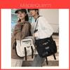 Bolsa de Ombro de Lona Streetwear Para Homens Com Múltiplos Bolsos Para Uso Diário