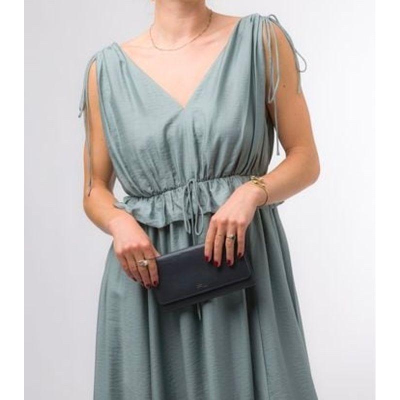 

Export Single H Family Abstract Printing Casual Loose Easiest for Match Lace-up Ruffled Vacation Beautiful Fashion Dress Women Green XL