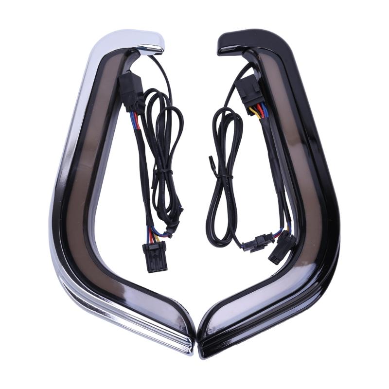 Motorcycle Turn Signal Light Pair for 1996-2013 Applications with Curved Acrylic Lower-Fairing Housings