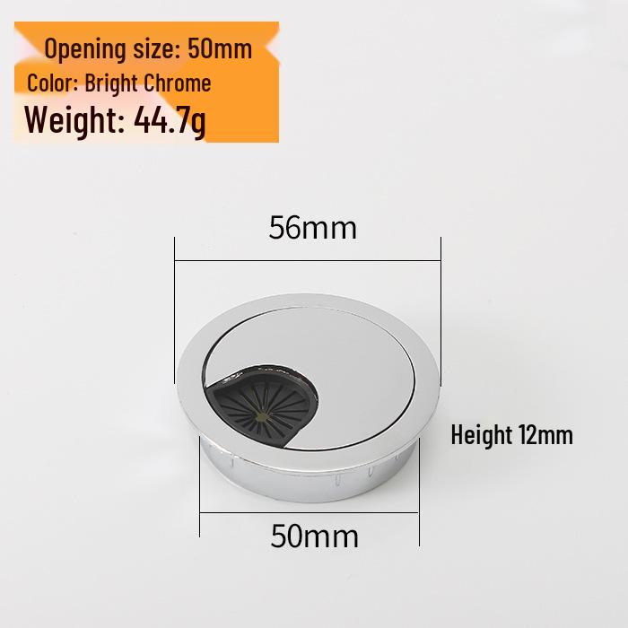 Premium Zinc Alloy Round Wire Grommet Box for Desks and Cabinets
