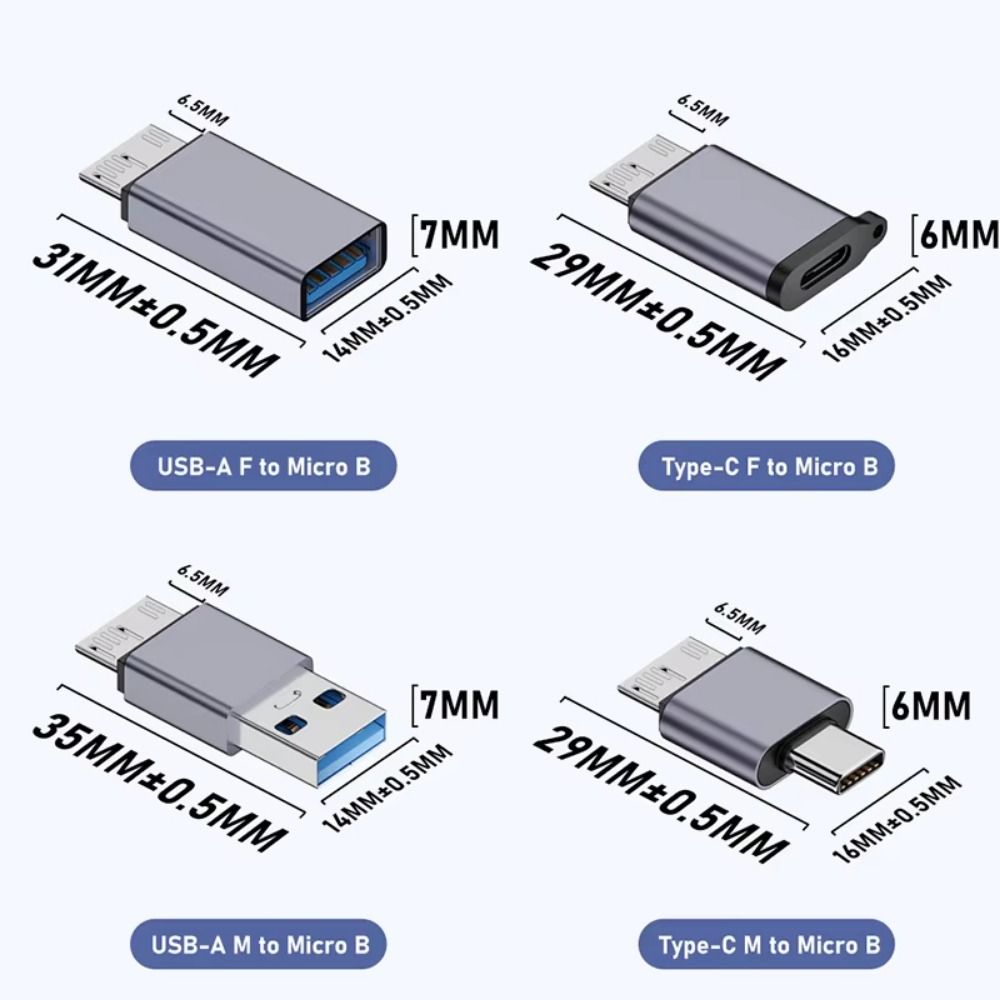 High Speed Micro B Adapter Male To Type C Type-C USB3.0 Micro B Connector Type C Female Adapter  PC