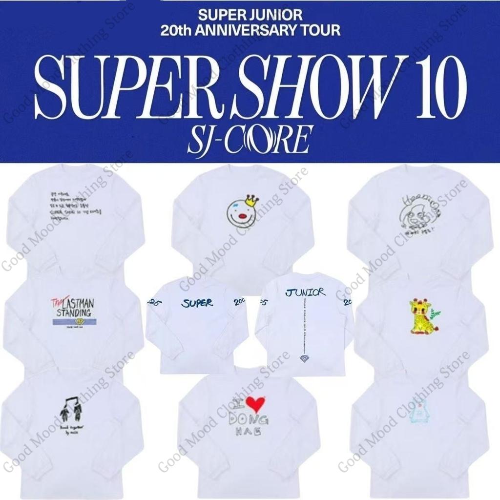 SUPER JUNIOR T Shirt SUPER SHOW 10 SJCORE Same Long Sleeve Tshirt Kpop Fashion Summer High Quality Cotton Short Sleeve Tee Top