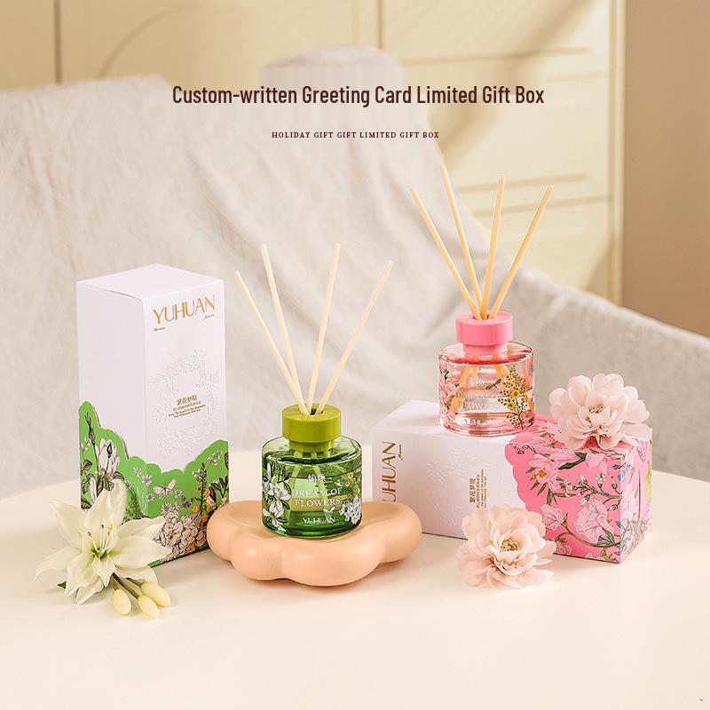Floral Series Rattan Diffuser: Long-Lasting Flameless Essential Oil Air Freshener & Aromatherapy Gift Box