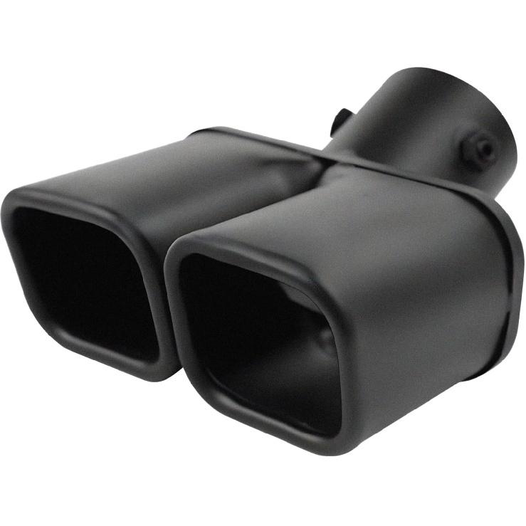 Dvojité koncovky výfuku, vstup 2,5 palce, univerzální nerezové zakřivené koncovky výfuku, čtvercová dvojitá koncovka, výfuková trubka automobilu, tlumič, zadní hrdlo, koncovka výfuku