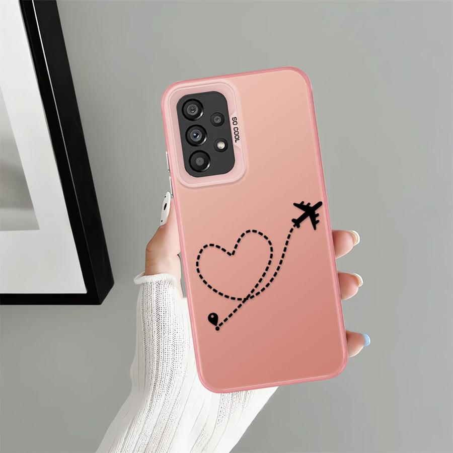 Case for Samsung Galaxy A54 A23 A71 A17 A52 A32 A36 A16 A34 A12 A13 A72 A14 A56 A25 A73 Phone Cover Line Airplane Topographic