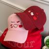 Cute Baseball Red Hat With Embroidery Ideal For Spring Outfits For Women