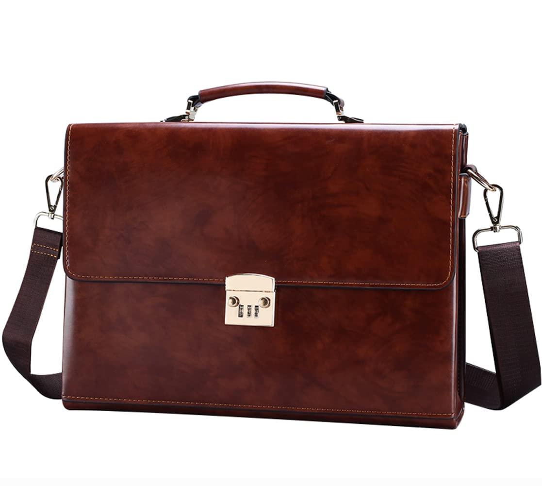 

Vanyus Business Bag Genuine Leather Tote Bag Large Capacity Briefcase Bag Case Leather Brown [CuleonKalen] Men s Men s Attaché