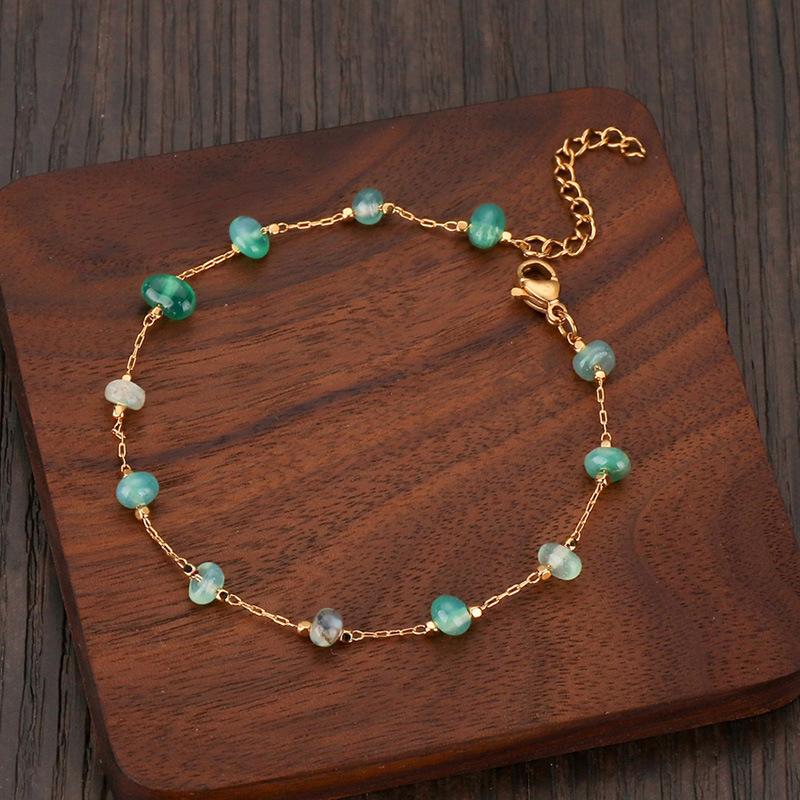 JMJM Colorful Gravel Bracelet Exotic Temperament Stainless Steel Bracelet Black Bead Jewelry