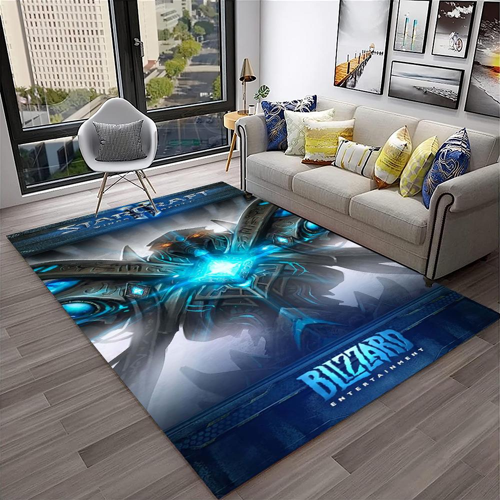 3D Retro Spiel StarCraft Gamer Teppich Teppich für Zuhause Wohnzimmer Schlafzimmer Sofa Fußmatte Dekor, Kinder Spielbereich Teppich Rutschfeste Bodenmatte