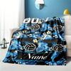 Blue Flower Volleyball Customize Your Name Blanket Used For Chair Office Sofa Bed Camping Soft And Warm Giving Friends And Relatives Birthday