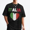 Italy Italian Flag Italia T Shirts Washed 100 Cotton Harajuku TShirts Novelty Men Women Streetwear Summer Tees