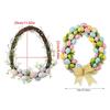 Plastic Easter Door Wreath With Artificial Eggs Flower Decoration Garland For Home Spring Party Celebration