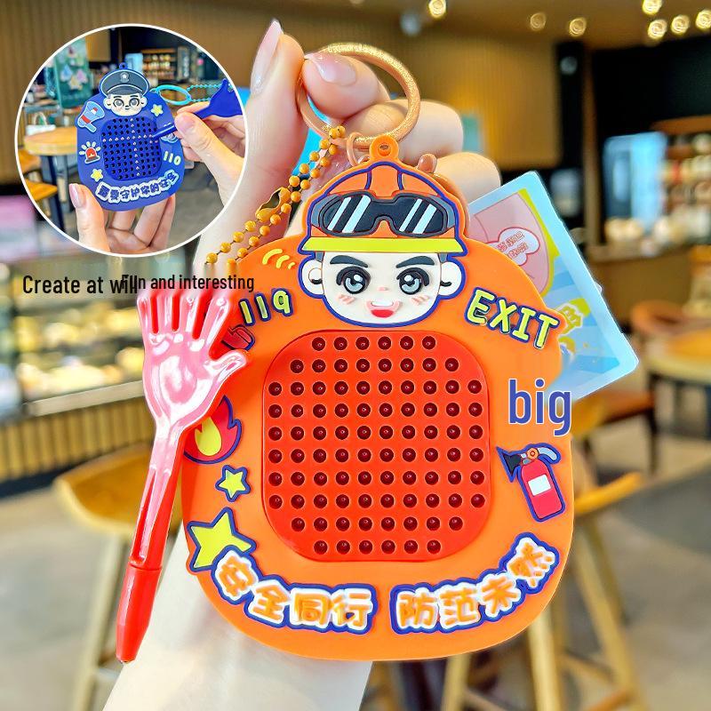 Shushu Firefighter Blue Keychain for Boys & Girls: Educational Backpack Pendant Souvenir