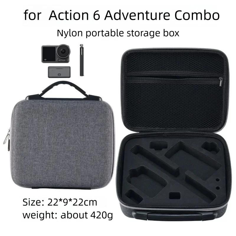 Universal Storage Bag for DJI Action 6 Shockproof Travel Box Portable Handbag For DJI Osmo Action 6/5 Pro/4/3 Camera Accessories