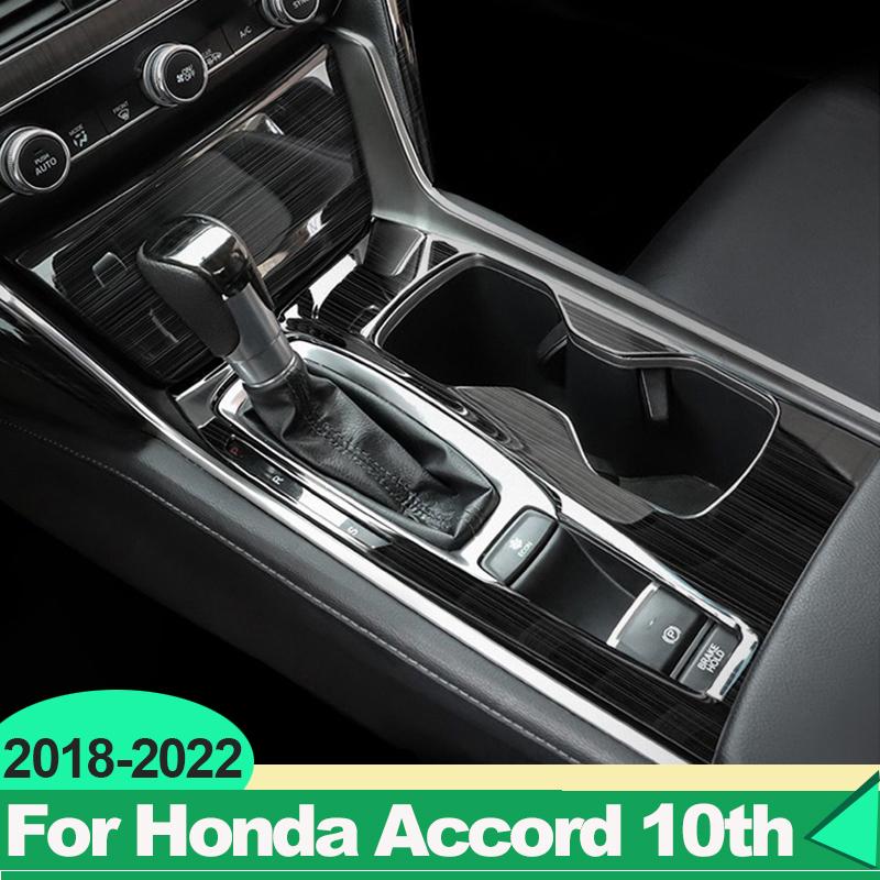 Pro Honda Accord X 10. generace 2018 Hybrid Nerezové dekorativní samolepky na panel středové konzole a řadicí páky