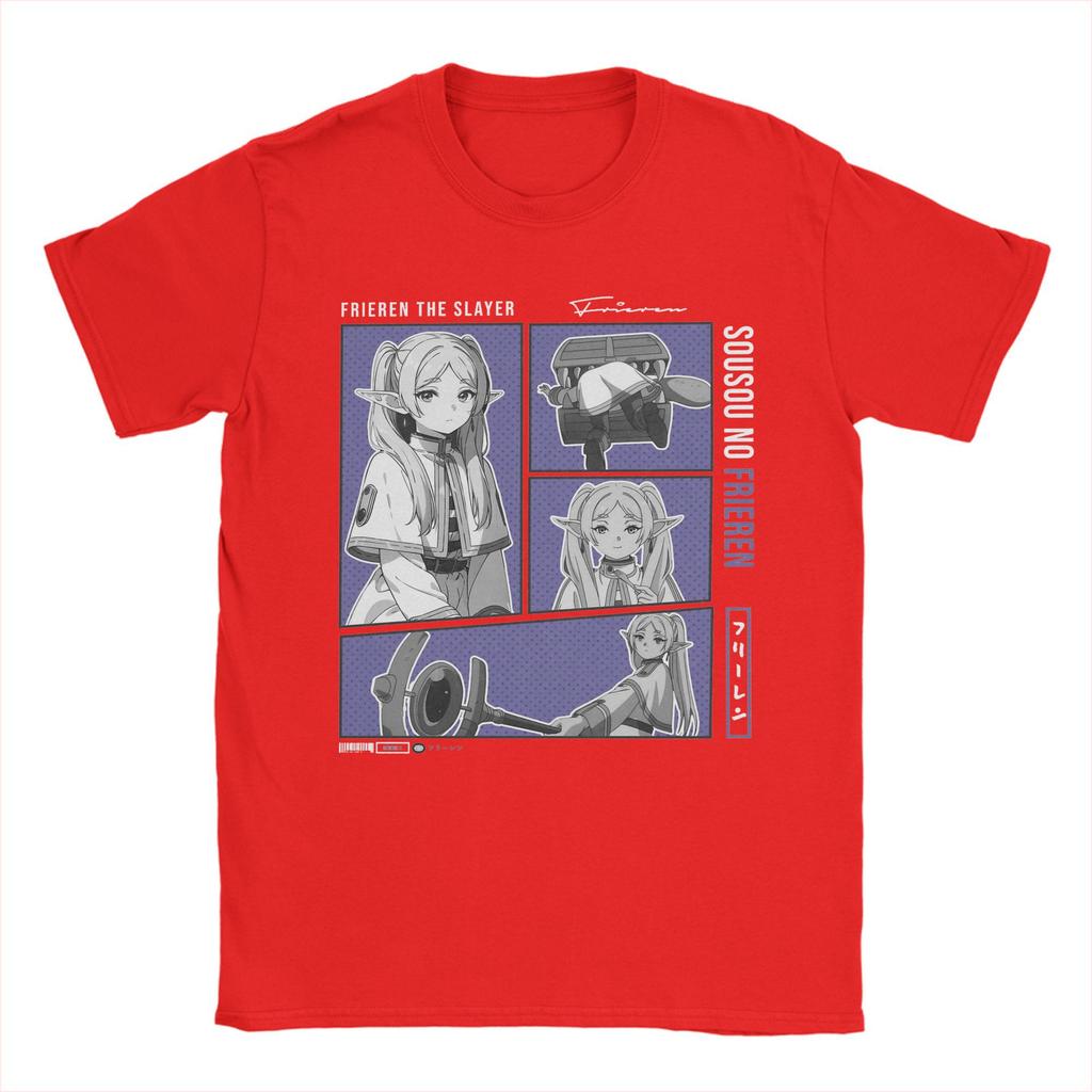 Men Sousou No Frieren T Shirts Japanese Anime Cotton Clothing Funny Short Sleeve O Neck Tee Shirt Graphic Printed T-Shirts