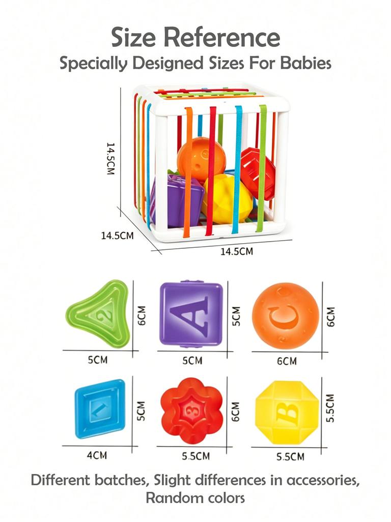Montessori Rainbow Cube Sensory Shape Sorter Toy for Toddlers Baby Fine Motor Skills Training Educational Play Games Baby Toys