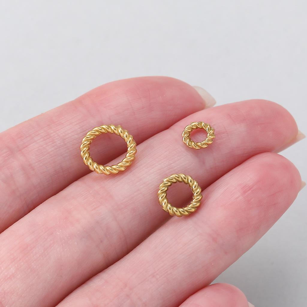 10Pcs Stainless Steel Twist Rope Circle Connector Closed Jump Rings Split Ring For Necklace Bracelets Jewelry Making Accessories