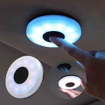 3 Color Car Led Wireless Touch Switch Light Auto Lamp Portable Night Reading Light Roof Magnetic Mount Bulb Universal