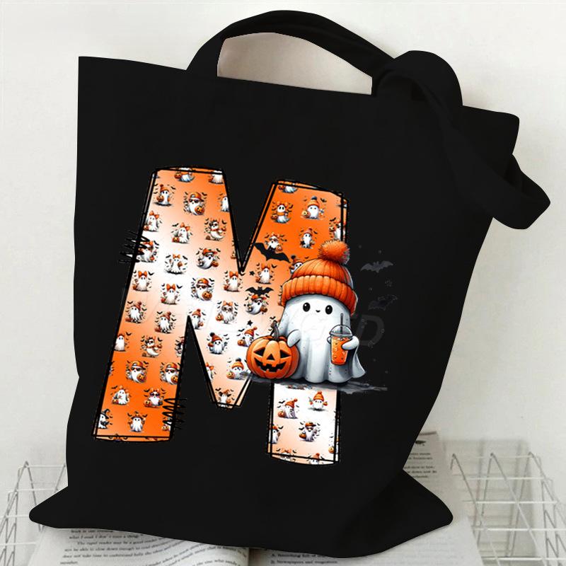 New Halloween 26 Letter Print Fashion Shoulder Bag Multi-function Portable Handbag Casual Versatile