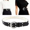 Rivets Punk Studded Belt Adjustable Buckles For Men Women Casual Wear Adjustable Length