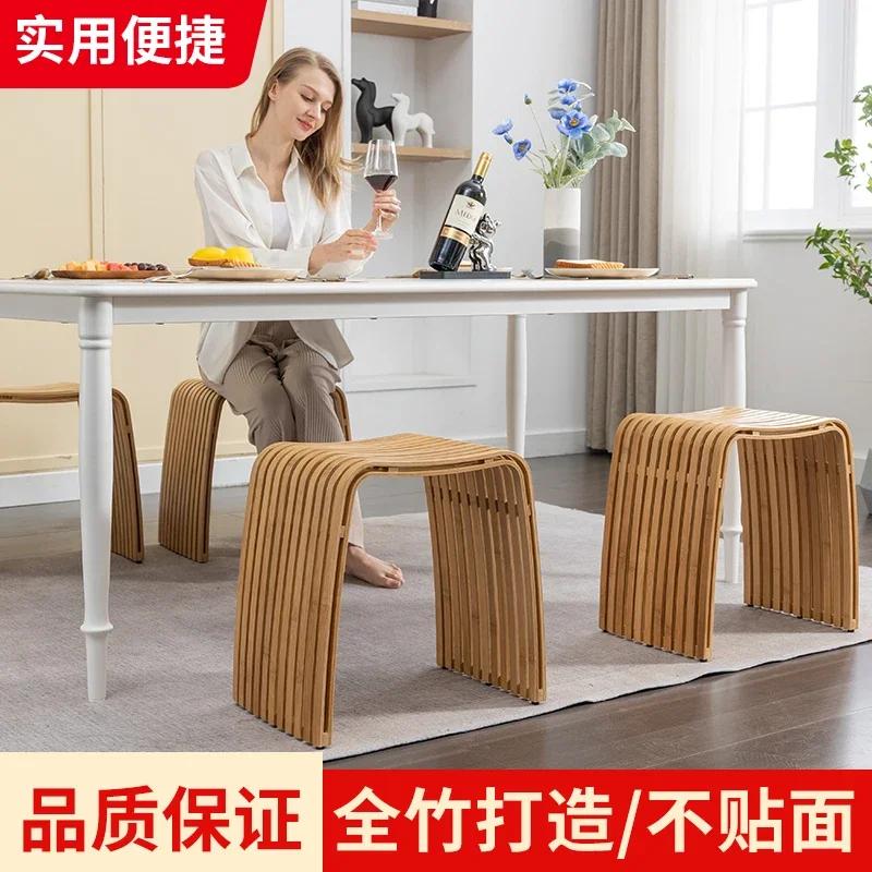 Sedia da toeletta in bambù Cerimonia Tempo libero Sgabello per cambiarsi le scarpe Sgabello da trucco Sgabello da bagno poggiapiedi mobili nordici