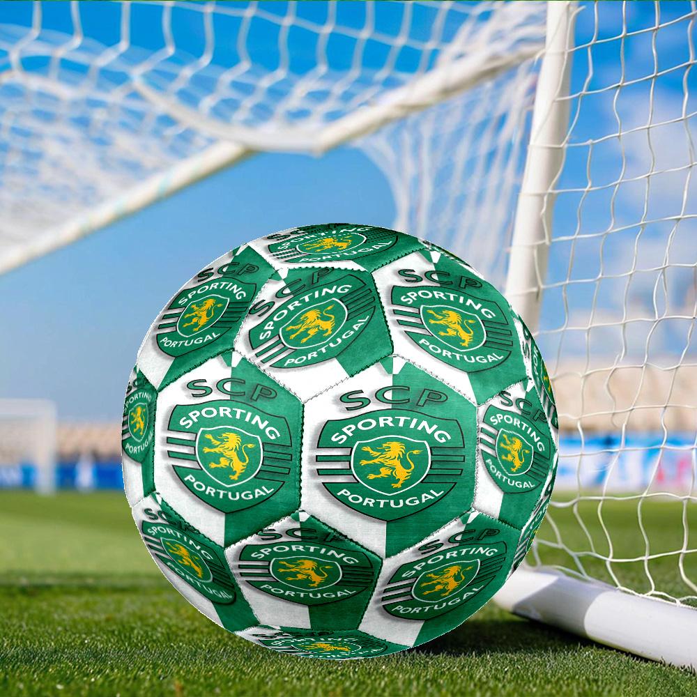 Sporting Cp Crest Emblem Size 5 Soccer Ball, Suitable for Training and Matches, High-Elasticity, Wear-Resistant Material Gift for Fan