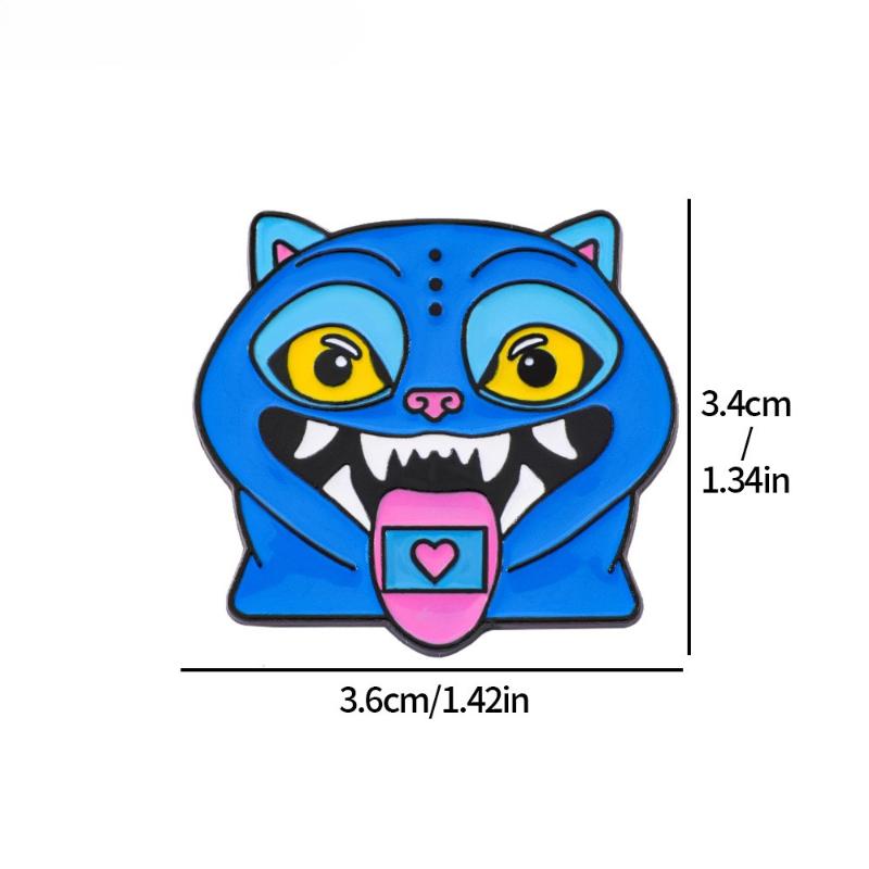 Happy Blue Cat Enamel Pin Fantastic Hunter Team Brooches Woman Men Backpack Badge Accessories Lapel Pin Jewelry Gift