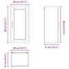 Wall Mounted Glass Cabinet LUCCA 2 pcs Concrete Grey 40 x 31 x 80 cm