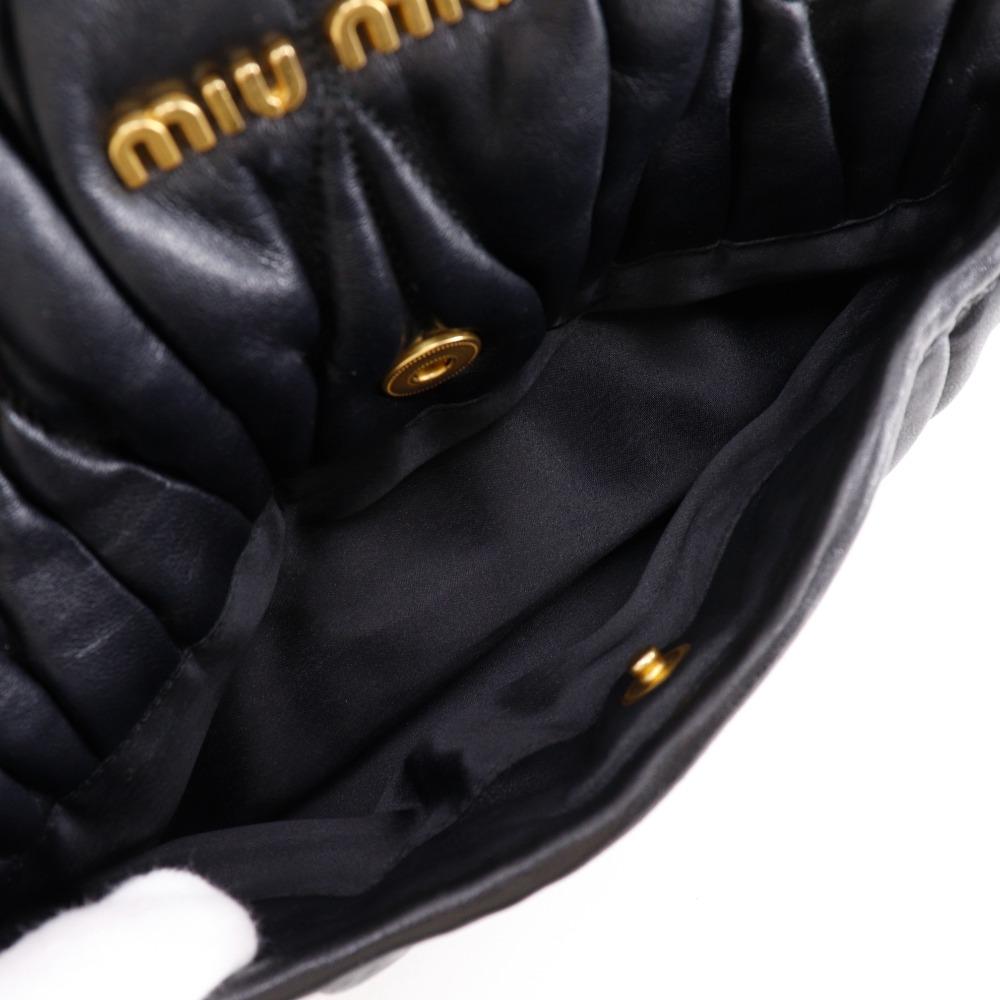 MIUMIU Materasse Handbag RR1300 black leather Women Used