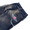 JNCO Jeans Vintage Hip Hop Loose Jeans Men's Gothic High Waist Wide Legs Pants Streetwear