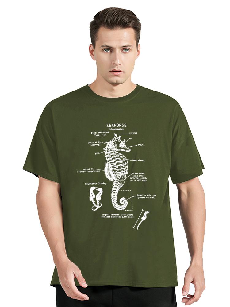 Seahorse Anatomy Biologist Animal T Shirt Fashion Cotton Tees Unisex Unisex Oversized Tshirt Clothing