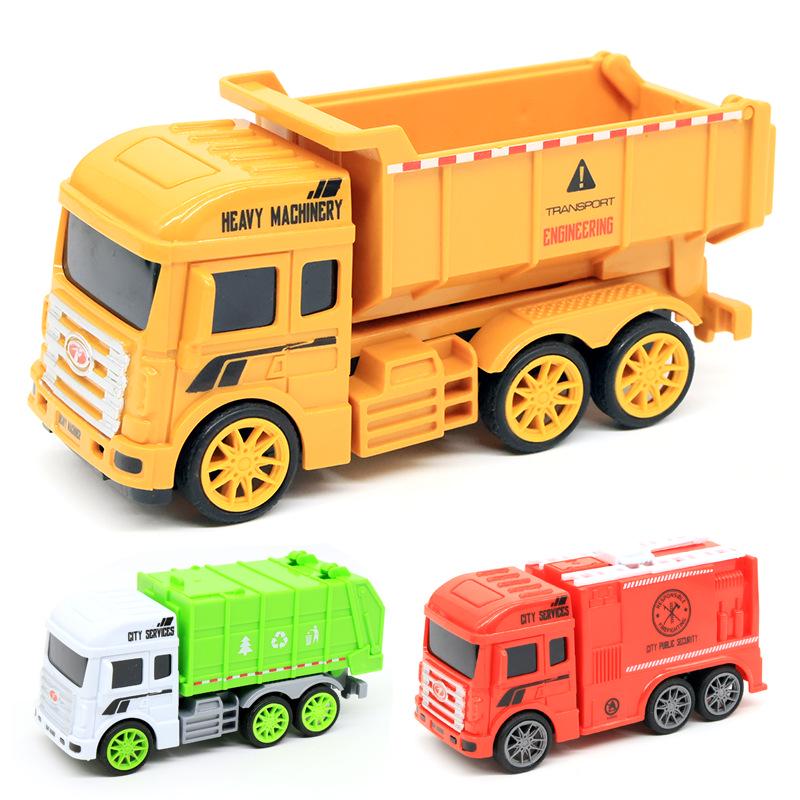 Kids' Construction Vehicle Set: Excavator, Dump Truck, Mixer, Crane, Sprinkler, Garbage Truck