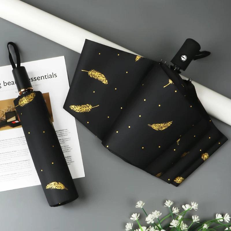 Female Student Print Foldable Dual-Purpose Sun-Proof Umbrella