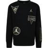 Jordan Sweatshirt Letter Pattern Crew Neck Pullover Kids Tops Black 95D545-023