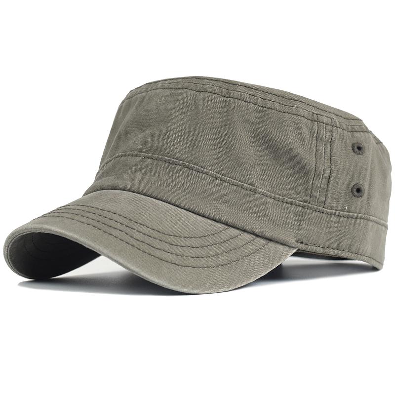 Pălărie plată din bumbac de înaltă calitate, spălat, șapcă militară ocazională, bărbați, femei, șapcă militară de cadeți, design unic, vintage, reglabilă