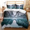 Snowy Mountain Duvet Cover Snow Mountain Bedding Set Twin Queen Size Winter Natural Scenery Comforter Cover for Girls Teen Room