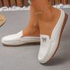 Breathable Beanie Shoes for Women, with Bow Decoration and Soft Sole, Outdoor Slippers, Leather Sandals