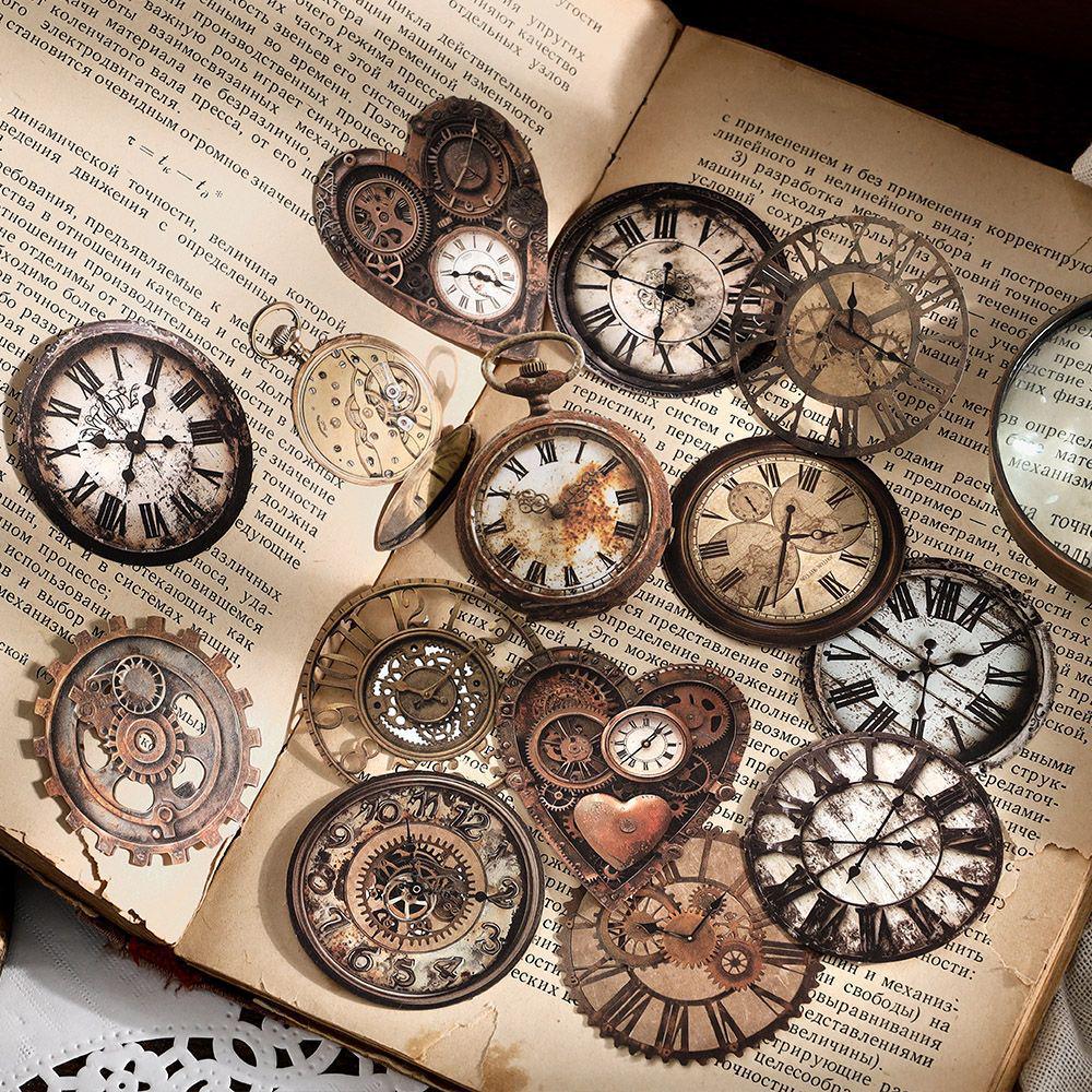 Infeel.Me Vintage Nostalgia Sticker Pack: Retro Gear Photo Frame & DIY Journal Background Collage.