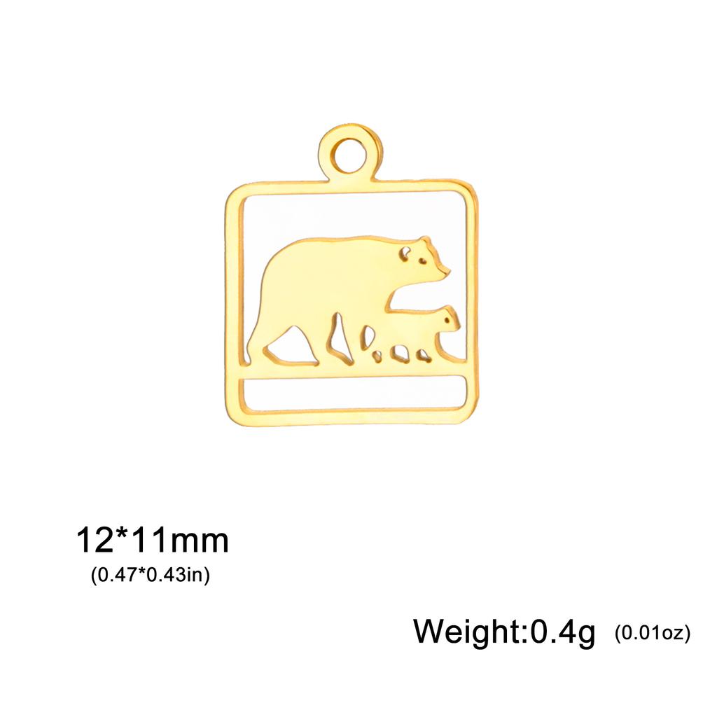 5pcs/Lot Stainless Steel Cute Animal Charms For Jewelry Making Cat Squirrel Bee Owl Elephant Koala Pendant DIY Accessories