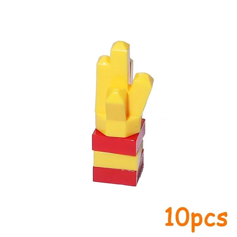 Non-Toxic Moc Food Accessories Fish Egg Bread Pizza Chocolate Fruit Carrot Hamburger Chips Chicken Bottle Bricks Building Blocks Toys