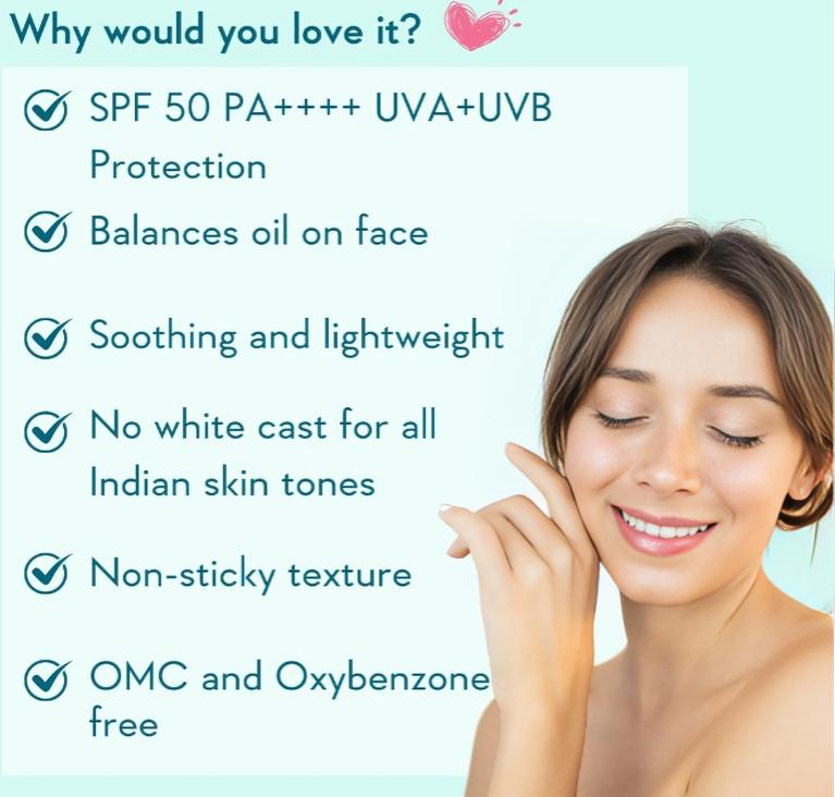 WishCare 5% Niacinamide Oil Balance Fluid Sunscreen SPF 50 PA++++ - Light & Matte Sunscreen for Oily Skin 50g