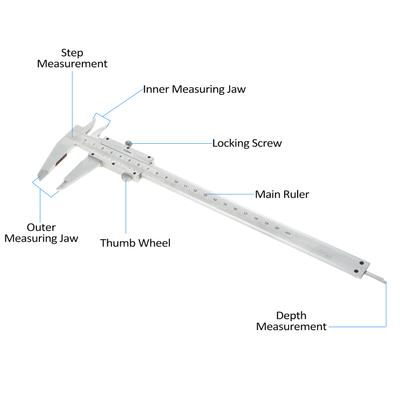 Messschieber aus Kohlenstoffstahl, Messschieber, Messwerkzeug, 08 Zoll, 0200 mm, 0,001 mm, hochpräziser Messschieber